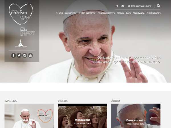 Fátima 2017: Santuário apresenta site oficial da visita do Papa