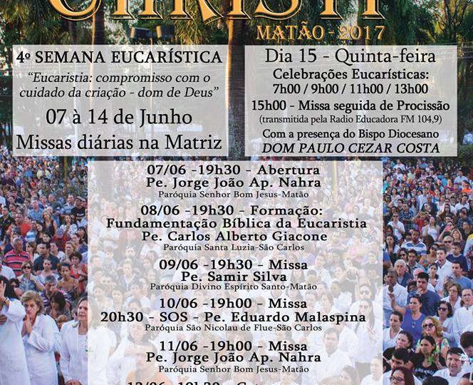 Tudo pronto para a 69ª Festa de Corpus Christi de Matão