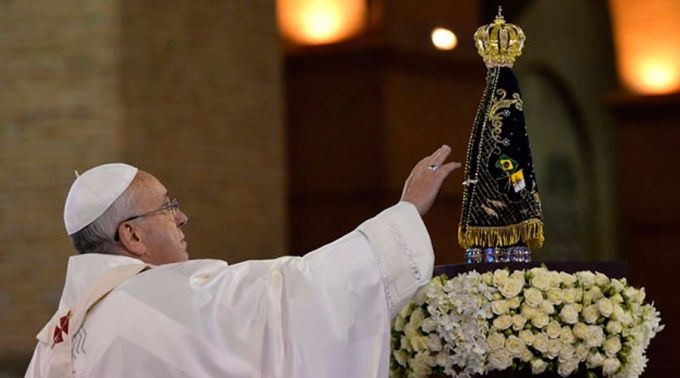 Papa incentiva jovens brasileiros a seguirem impulso missionário com a Virgem Aparecida