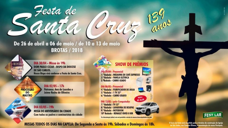 Paróquia Nossa Senhora das Dores de Brotas se prepara para a Festa de Santa Cruz