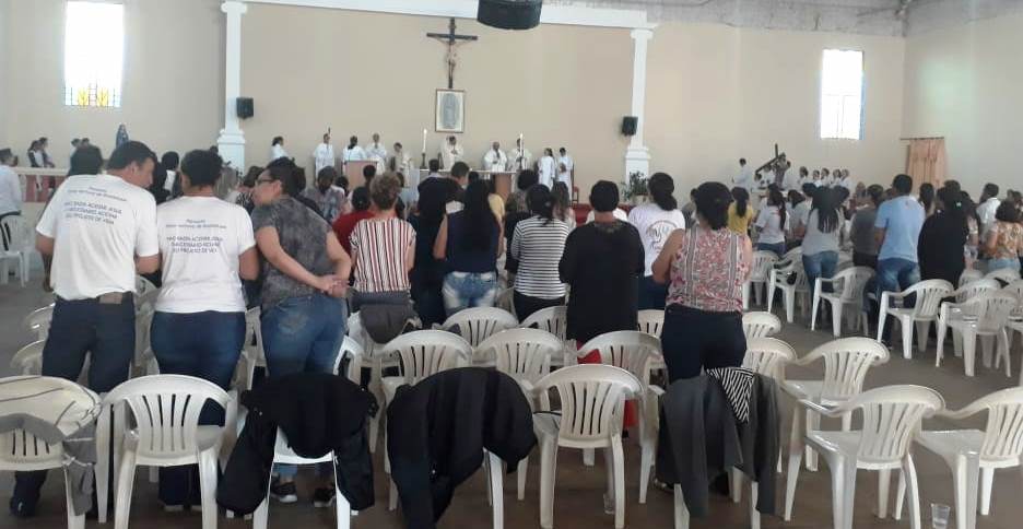Missa de encerramento do Retiro Paroquial na Área Pastoral Nossa Senhora de Guadalupe
