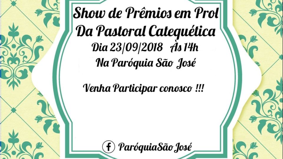 Paróquia São José convida fiéis para evento em prol da Pastoral Catequética