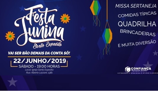 Festa Junina da Paróquia Santo Expedito acontece neste sábado