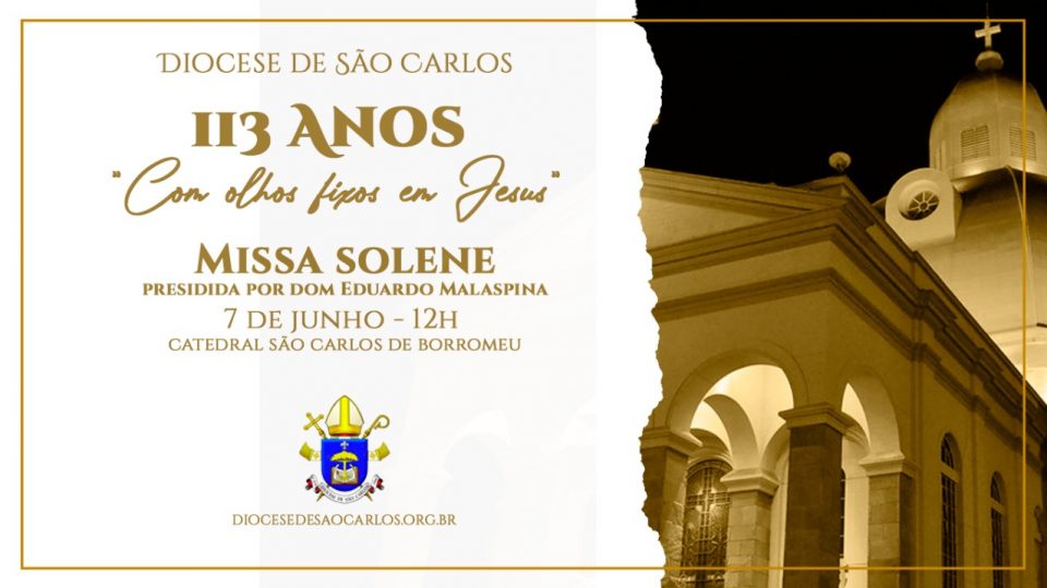 Celebração dos 113 anos da Diocese acontece segunda-feira