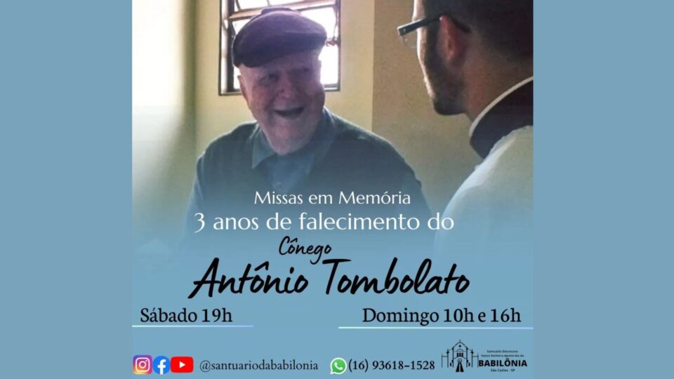 Santuário da Babilônia celebra memória do Cônego Tombolato