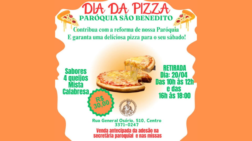 Paróquia São Benedito promove Dia da Pizza