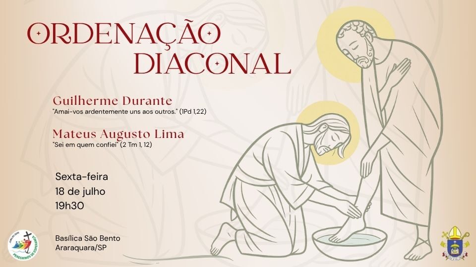 Ordenação Diaconal será nesta sexta-feira, dia 18